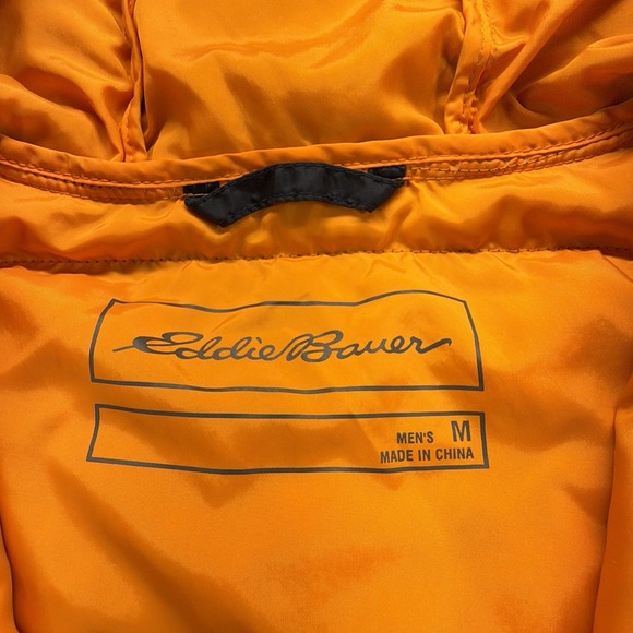 Eddie Bauer Down Puffer Jacket Mens Medium Black EB650 Wide Channel Lightweight - Picture 3 of 7